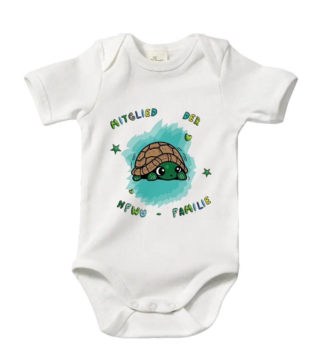 Babybody mit Aufschrift "Mitglied der HfWU-Familie"