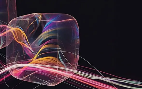 bunte abstrakte Grafik vor schwarzem Hintergrund