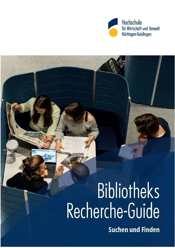 Titelseite des Bibliotheks-Recherche-Guides