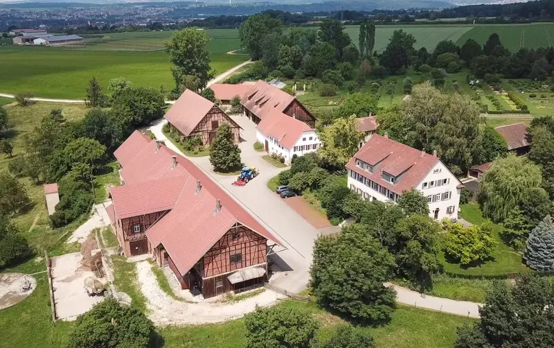 Luftbild des Hofguts/Bauernhofs