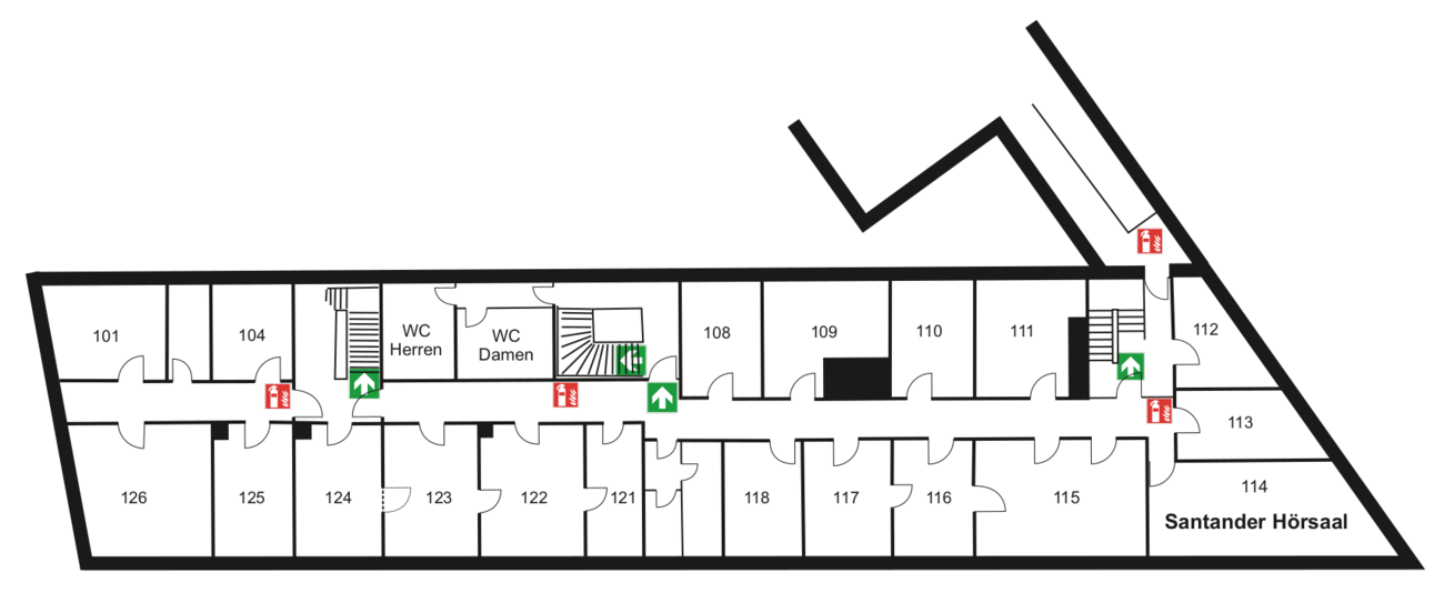 Gebäudeplan erstes Obergeschoss CI1 des Campus Innenstadt