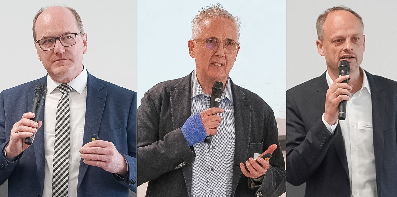 Drei Portraitfotos in Reihe